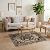Ornate Beige Mandala Persian Area Rug