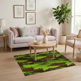 Lime Green Pine Forest Area Rug