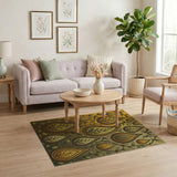 Golden Paisley Vine Area Rug
