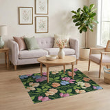 Vibrant Sweet Pea Floral Area Rug