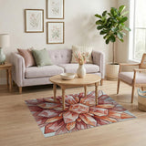 Pink Crystal Cluster Geometric Area Rug