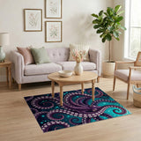 Mystical Purple Octopus Underwater Area Rug