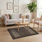 Brown Tan Geometric Striped Woven Area Rug
