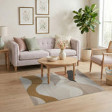 Layered Abstract Wave Area Rug