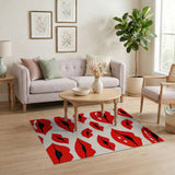 Bold Red Lips Area Rug