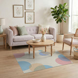 Pastel Overlapping Circles Multi-Color Area Rug