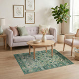 Seafoam Green Persian Area Rug with Intricate Motifs