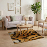 Geometric Modern Bold Orange Tiger Stripe Area Rug
