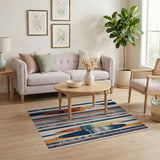 Surfboard Sunset Stripe Coastal Rug