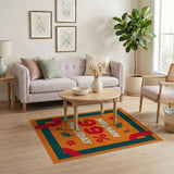 Bold Orange Melhawaw 999 Holiday Area Rug