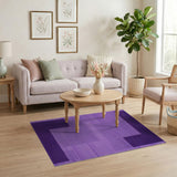 Geometric Modern Purple Geometric Block Area Rug