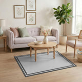 Geometric Modern Black and White Black White Geometric Frame Area Rug