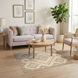 Beige Southwestern Diamond Area Rug