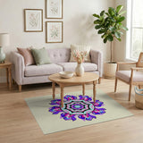 Vibrant Pink Purple Mandala Geometric Area Rug
