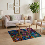 Vibrant Boho Floral Patchwork Area Rug