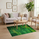 Vibrant Green Geometric Block Geometric Modern Area Rug