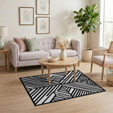 Bold Geometric Modern Bold Black White Geometric Modern Area Rug