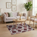 Pink Clover Shamrock Floral Area Rug