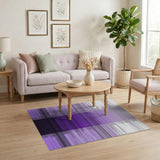 Purple Geometric Line Abstract Area Rug