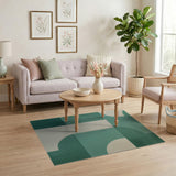 Geometric Modern Teal Geometric Abstract Area Rug