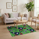 Fun Green Cartoon Monster Area Rug