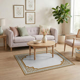 Brown and Tan Ornate Heritage Tribal Border Area Rug