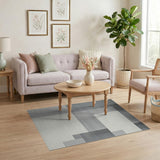Black White Geometric Grid No. 22 Area Rug