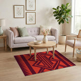 Bold Red Southwestern Geometric Southwestern Area Rug