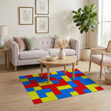 Multi-color and Patterns Vibrant Red Blue Yellow Geometric Area Rug