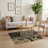 Fossil Ammonite Seashell Stone Area Rug