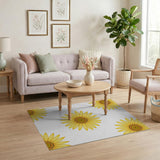 Vibrant Yellow Vibrant Yellow Sunflower Pattern Area Rug