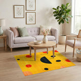 Yellow Smiley Face Kids Area Rug