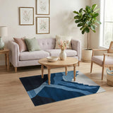 Layered Blue Mountains Area Rug