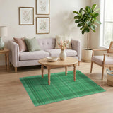 Geometric Modern Green Plaid Checkered Area Rug