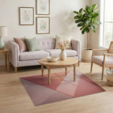 Vibrant Pink Orange Patchwork Geometric Area Rug