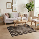 Brown Tan Checkered Plaid Area Rug