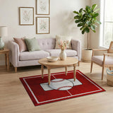 Red Baseball Diamond Area Rug