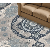 Ultra Soft Area Rug, Non Slip, Stain Resistant, Washable Area Rugs for Living Room, Bedroom, Vintage Floral Kitchen Washable Accent Carpet(Gray)