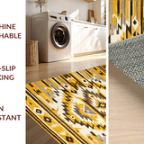 Ultra Soft Area Rug, Non Slip, Stain Resistant, Washable Area Rugs for Living Room, Bedroom, Artistic Cream and Yellow Motif(Yellow)