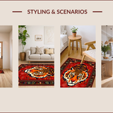 Ultra Soft Area Rug, Non Slip, Stain Resistant, Washable Area Rugs for Living Room, Bedroom, Vibrant Wild Animal Aesthetic(Red)