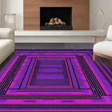 Ultra Soft Area Rug, Non Slip, Stain Resistant, Washable Area Rugs for Living Room, Bedroom, Edgy Black and Pink Graphics(Purple)