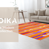Ultra Soft Area Rug, Non Slip, Stain Resistant, Washable Area Rugs for Living Room, Bedroom, Rustic Eclectic Colorful Weave(Purple)
