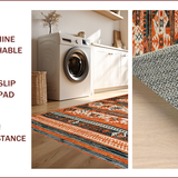 Ultra Soft Area Rug, Non Slip, Stain Resistant, Washable Area Rugs for Living Room, Bedroom, Geometric Rich Sunset Palette(Orange)