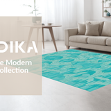 Contemporary Teal Geometric Motif(Blue)