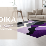 Ultra Soft Area Rug, Non Slip, Stain Resistant, Washable Area Rugs for Living Room, Bedroom, Abstract Purple Grey Swirl Motif(Purple)