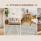 Ultra Soft Area Rug, Non Slip, Stain Resistant, Washable Area Rugs for Living Room, Bedroom, Luxurious Traditional Tartan Appeal(Beige)