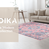 Ultra Soft Area Rug, Non Slip, Stain Resistant, Washable Area Rugs for Living Room, Bedroom, Pastel Elegant Medallion Design(Pink)
