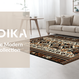 Ultra Soft Area Rug, Non Slip, Stain Resistant, Washable Area Rugs for Living Room, Bedroom, Stylish Contemporary Diamond Print(Brown)