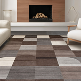 Ultra Soft Area Rug, Non Slip, Stain Resistant, Washable Area Rugs for Living Room, Bedroom, Luxurious Vintage-Inspired Geometric Theme(Brown)