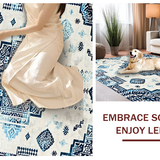Elegant Ivory Blue Abstract Design(Beige)
